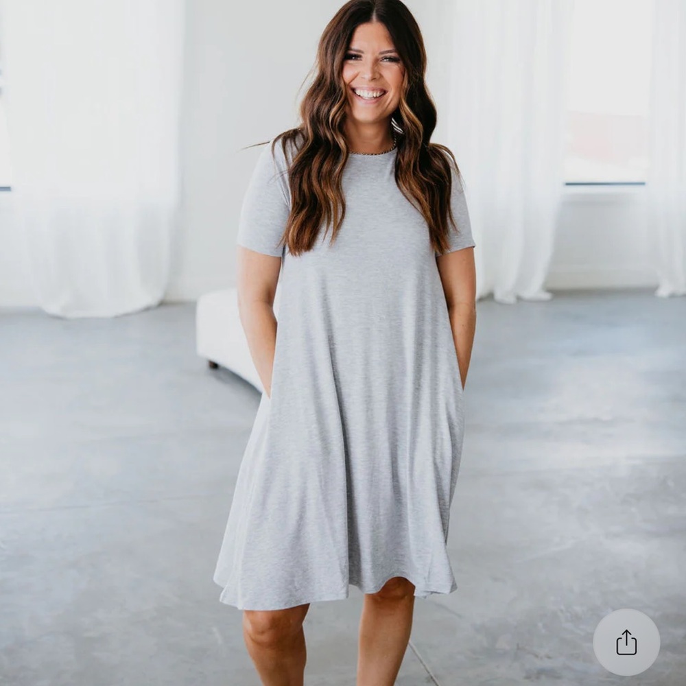 Zenana Casual Gray T-Shirt Dress Size S NWOT
